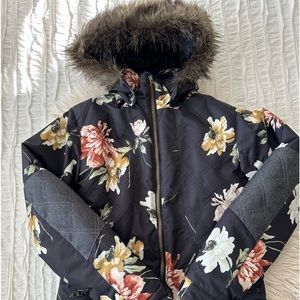 Girls size 14/16 SKI jacket with Fur hood- PERFECT condition